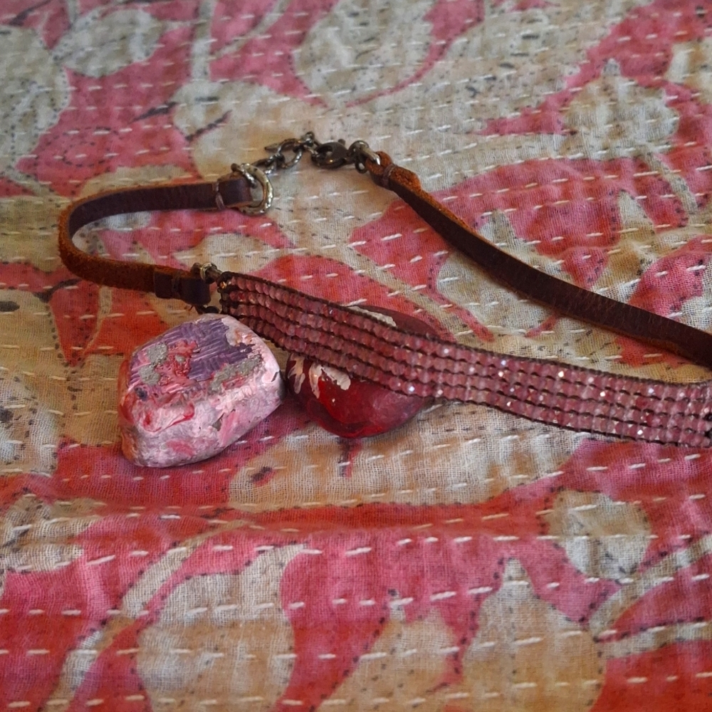 Sundance catalog pink stone choker